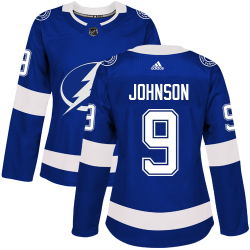 Adidas Tampa Bay Lightning 9 Tyler Johnson Blue Home Authentic Women Stitched NHL Jersey